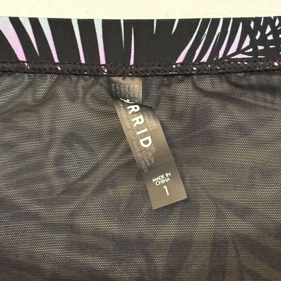 Torrid High-Rise Lattice Side Swim Bottom Palm Print 1X - Picture 8 of 16